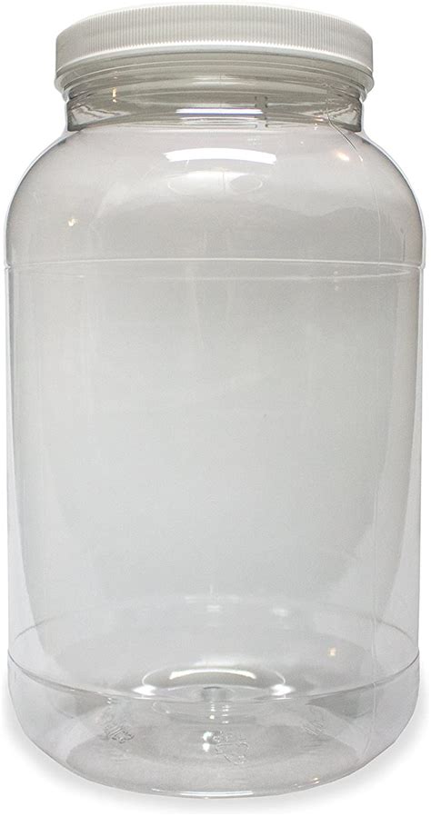 1 Gallon Plastic Jar Wide Mouth Clear With Lined Fresh Seal Lid