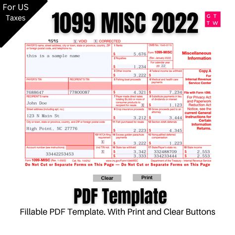 1099 Misc Form Printable Irs