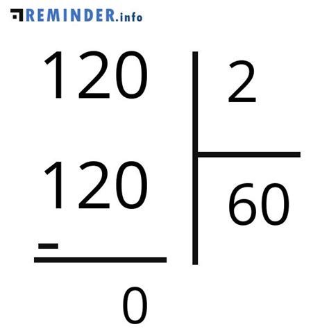 120 Divided by 2 Equals 60