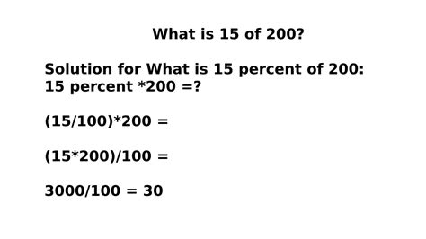 15 Percent of 200 Calculation Result