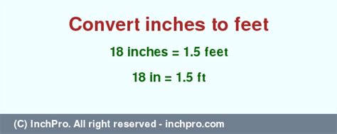 18 In To Ft How To Convert 18 Inches To Feet