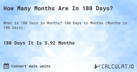 6 Months in 180 Days