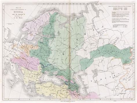 1842 Map Of Russia Showing The Territories Annexed Since The Accession