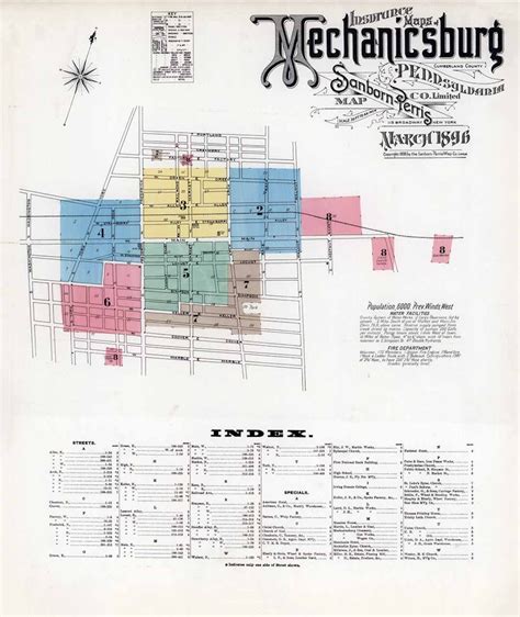 1896 Town Map Of Mechanicsburg Cumberland County Pennsylvania Etsy
