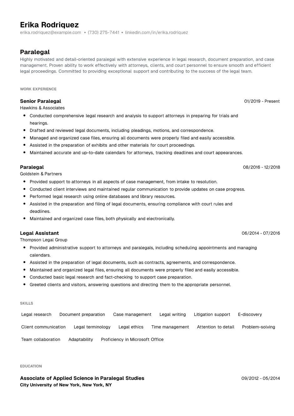 19 Paralegal Resume Examples Guide Pdf 2023