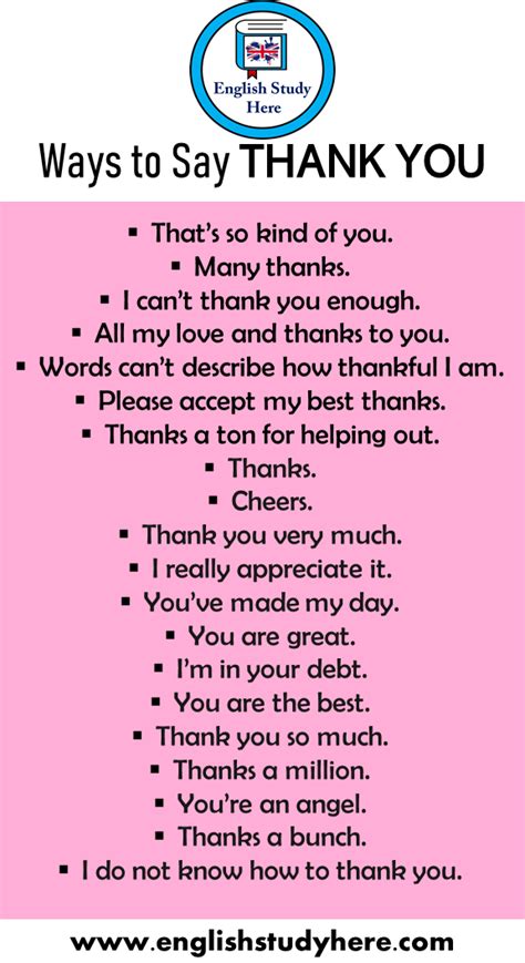 20 Ways To Say Thank You
