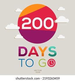 200 Days Countdown Left Vector Illustration Stock Vector Royalty Free