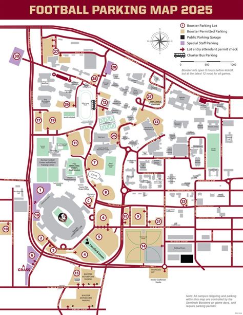 2021 Football Parking Map Florida State University