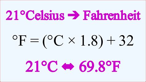 21 Celsius To Fahrenheit What Is 21 C In F