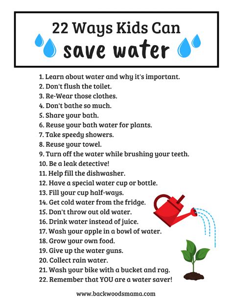 22 Ways Kids Can Save Water Backwoods Mama Water Conservation