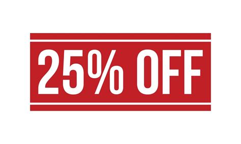 25 Percent Off Rubber Stamp Red 25 Percent Off Rubber Grunge Stamp