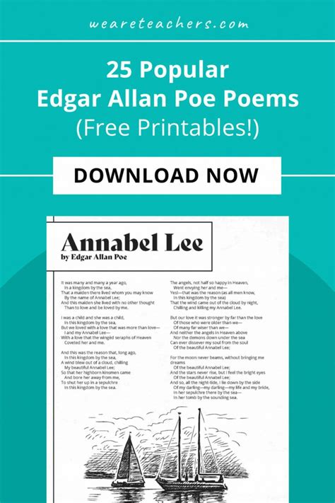 25 Popular Edgar Allan Poe Poems Free Printables