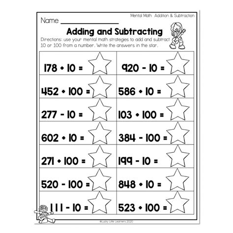 2Nd Grade Math Worksheets Place Value Mental Addition And
