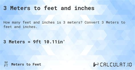 3 Meters In Inches Calculatio