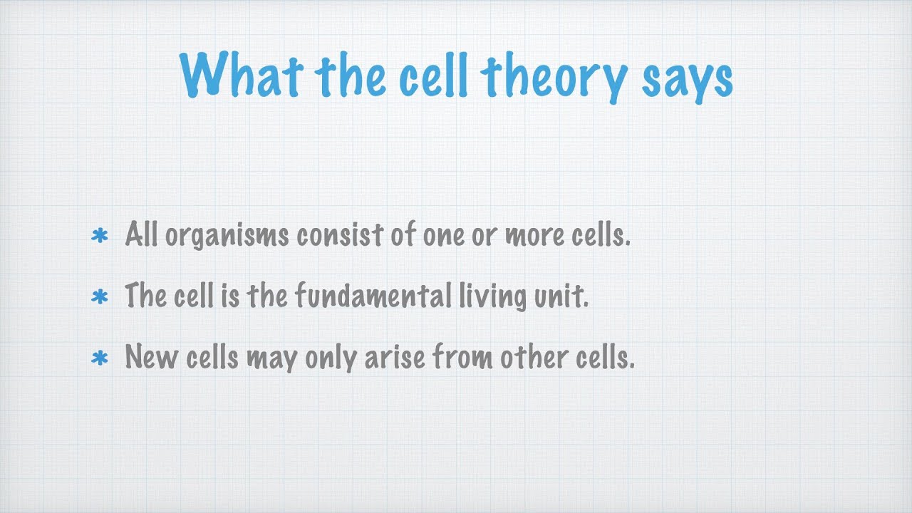 3 Parts Of The Cell Theory Youtube
