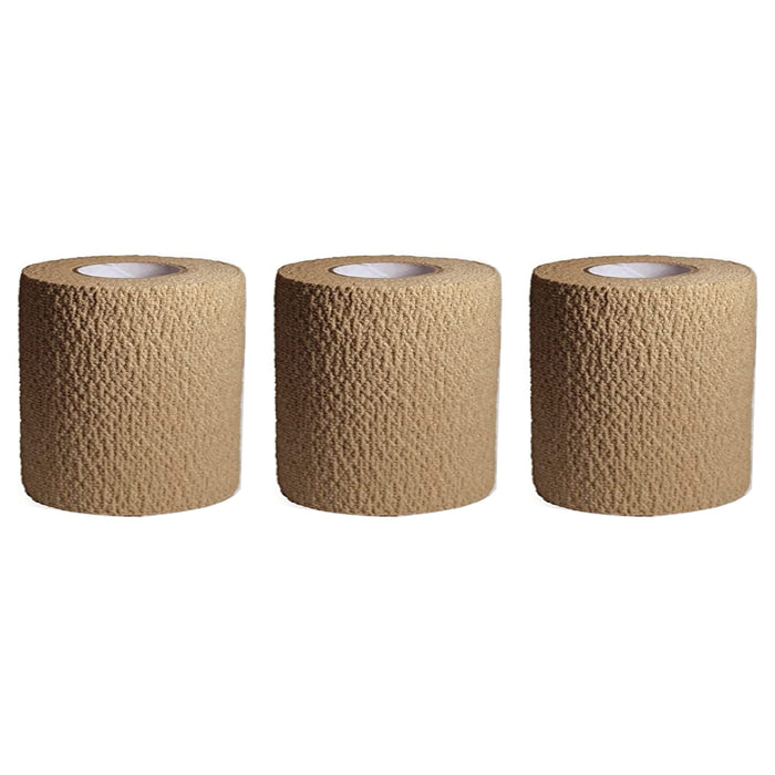 3 Pc Self Adhesive Bandage Wrap Cohesive Elastic First Aid Medical