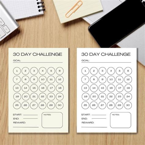 30 Day Challenge Tracker Template Letter A4 Planner Insert Etsy 30