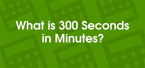 300 Seconds In Minutes 300 S To Min