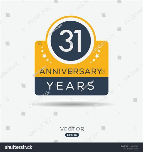 31 Years Anniversary Celebration Template Vector Stock Vector Royalty