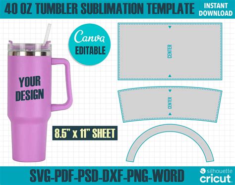 40 Oz Sublimation Tumbler Template 40 Oz Tumbler Template 40 Etsy