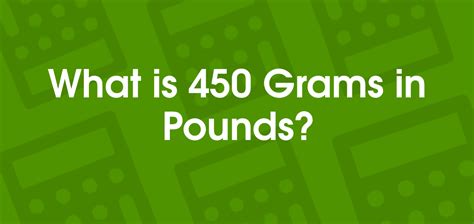 5 Ways 450g to Pounds