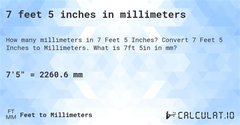 5 Feet 7 Inches In Millimeters Calculatio
