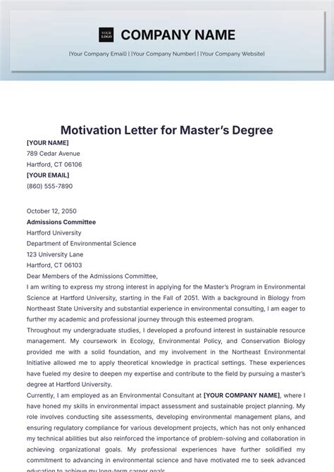5 Sample Of Motivation Letter For Master Degree In Pdf Motivation Letter