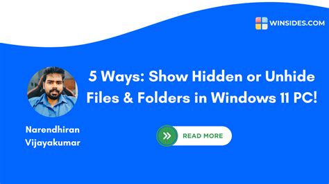 5 Ways Show Hidden Or Unhide Files Folders In Windows 11 Pc