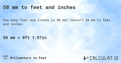 50 Inches In Feet Calculatio