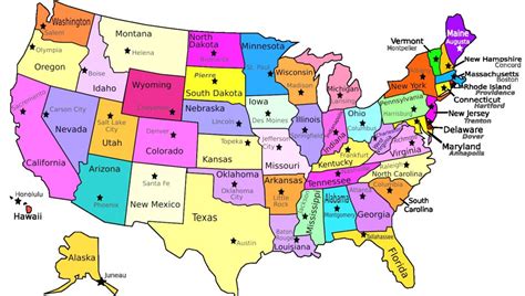 50 States Map With Capitals Us Map Labeled Capitals Us Maps United In A