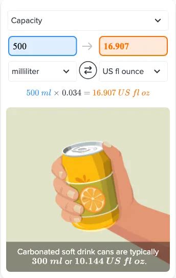 500 ml to ounces converter