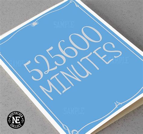 525600 Minutes Broadway Muscial Lyrics Cute Anniversary