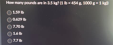 5kg to pounds conversion