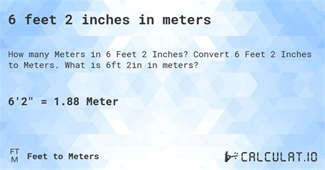6 Meters To Feet And Inches Calculatio