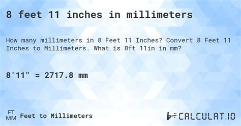 7 Feet 10 Inches In Millimeters Calculatio