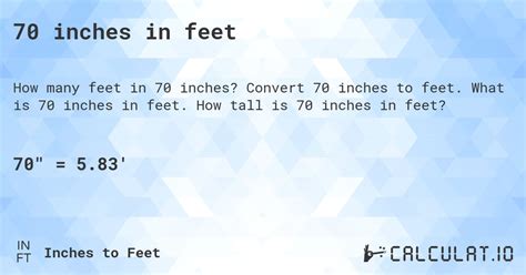 70 25 Inches In Feet Calculatio