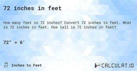 72 Inches In Feet Calculatio