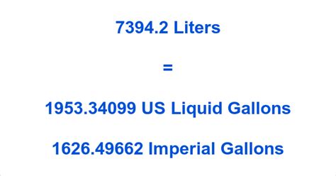 7394 2 Liters To Gallons How Many Gallons In 7394 2 Liters