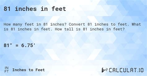 81 inches in feet conversion