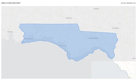 850 Area Code Zip Atlas