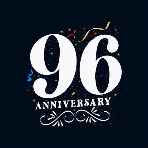 96 Years Anniversary Celebration Vector Template 96 Years Logo Design