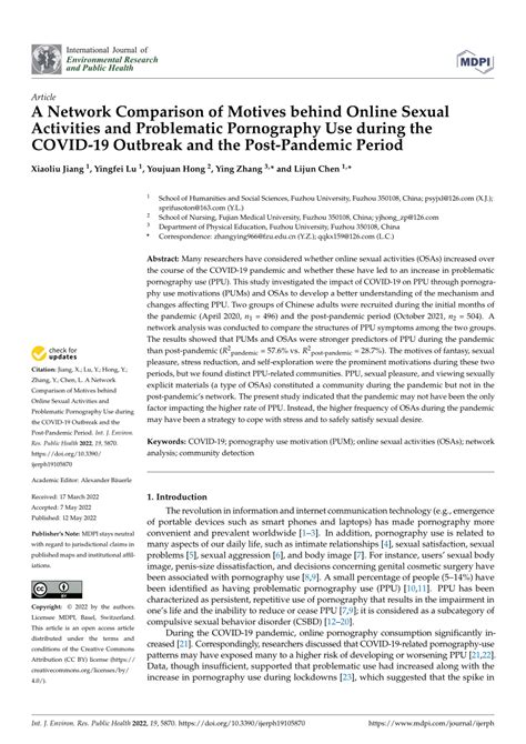 A Network Comparison Of Motives Behind Online Sexual Activities And