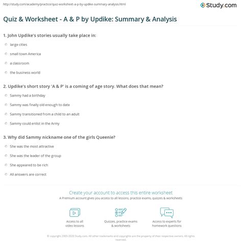 A P By John Updike Summary Themes Analysis Lesson Study Com