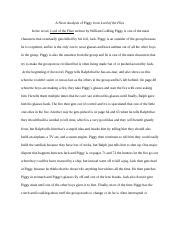 A Short Analysis Of Piggy From Lord Of The Flies Docx A Short