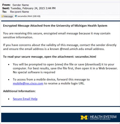 About Encrypted Email Messages From Umhs Med Umich Edu