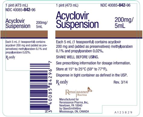 Acyclovir Oral Suspension Fda Prescribing Information Side Effects