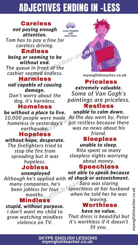 Adjectives Ending In Less My Lingua Academy