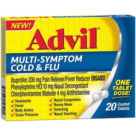 Advil Multi Symptom Cold And Flu Coated Tablet Shop Cough Cold Flu