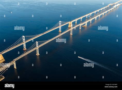 Aerial View Of The Chesapeake Bay Bridge In Maryland Stock Photo Alamy