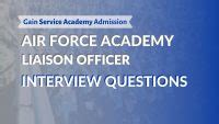 Air Force Academy Liaison Officer Interview Questions